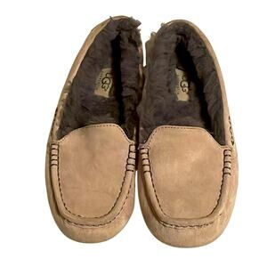 UGG Gray Suede Shearling Lined Slippers. 6